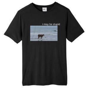 I May Be Stupid Cow On Beach Funny Meme Tall Fusion ChromaSoft Performance T-Shirt