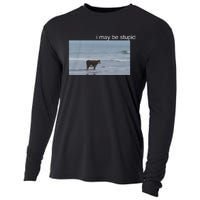 I May Be Stupid Cow On Beach Funny Meme Cooling Performance Long Sleeve Crew