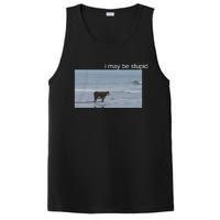 I May Be Stupid Cow On Beach Funny Meme PosiCharge Competitor Tank