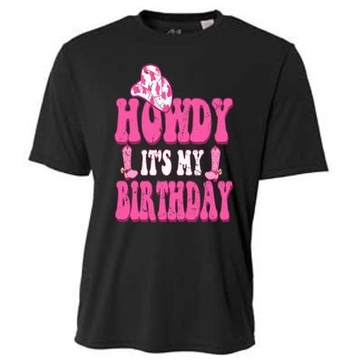 Its My Birthday Howdy Western Retro Cowboy Hat Cooling Performance Crew T-Shirt