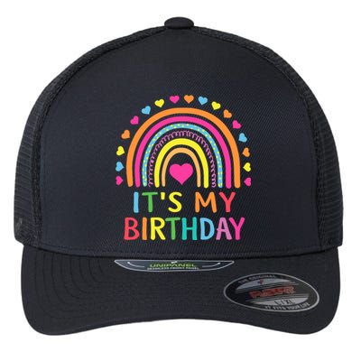 ItS My Birthday For Wo Teens Girl Gift Rainbow Flexfit Unipanel Trucker Cap