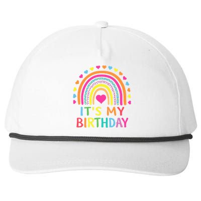 ItS My Birthday For Wo Teens Girl Gift Rainbow Snapback Five-Panel Rope Hat