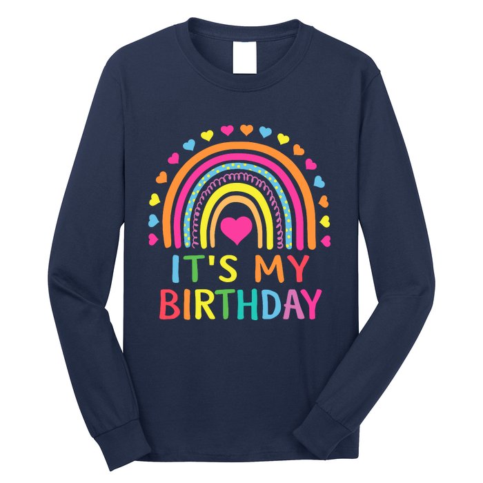 ItS My Birthday For Wo Teens Girl Gift Rainbow Long Sleeve Shirt