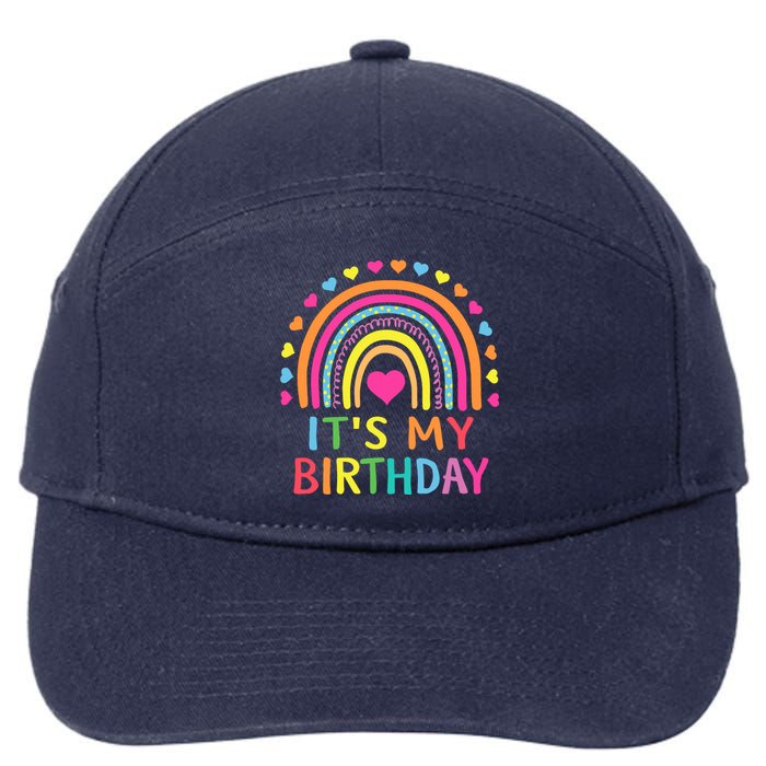 ItS My Birthday For Wo Teens Girl Gift Rainbow 7-Panel Snapback Hat