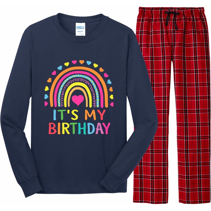 ItS My Birthday For Wo Teens Girl Gift Rainbow Long Sleeve Pajama Set