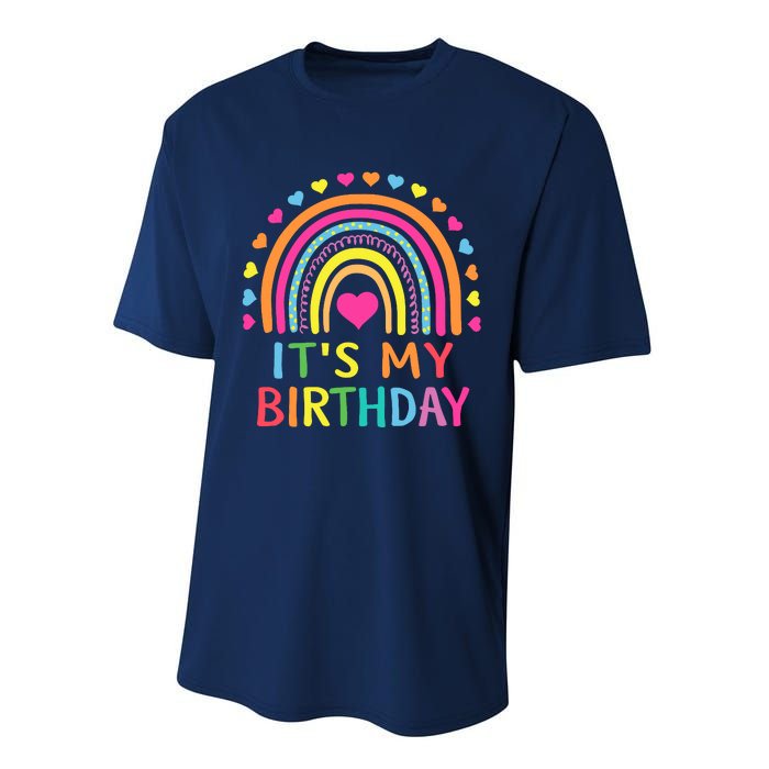 ItS My Birthday For Wo Teens Girl Gift Rainbow Performance Sprint T-Shirt