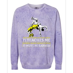 It Must Be Earned Wrestling TShirt Colorblast Crewneck Sweatshirt