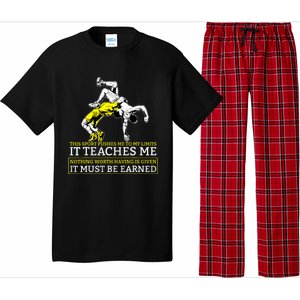 It Must Be Earned Wrestling TShirt Pajama Set