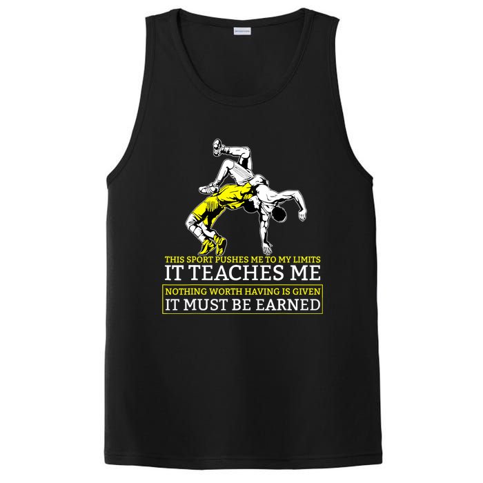 It Must Be Earned Wrestling TShirt PosiCharge Competitor Tank