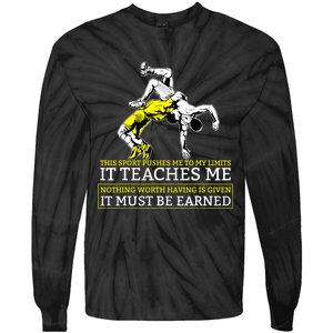 It Must Be Earned Wrestling TShirt Tie-Dye Long Sleeve Shirt