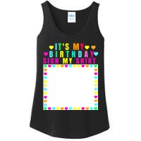 It's My Birthday Sign My Funny Birthday Celebration Ladies Essential Tank