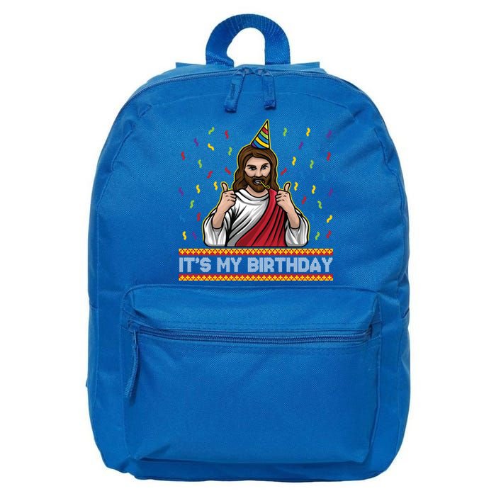 ItS My Birthday Funny Jesus Birthday Cute Christmas Funny Gift Cute Gift 16 in Basic Backpack