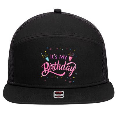 It's My Birthday Tee 7 Panel Mesh Trucker Snapback Hat