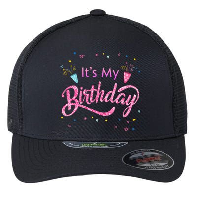 It's My Birthday Tee Flexfit Unipanel Trucker Cap