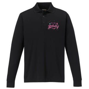 It's My Birthday Tee Performance Long Sleeve Polo