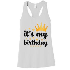 It's My Birthday for Wo, Teens, Girl, Black & Gold Women's Racerback Tank