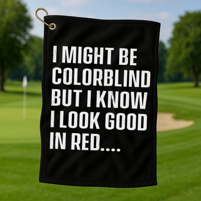 I Might Be Colorblind But I Know I Look Good In Red Golf Towel