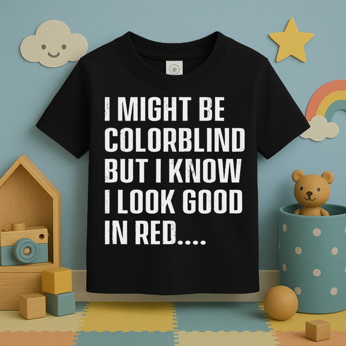 I Might Be Colorblind But I Know I Look Good In Red Toddler T-Shirt