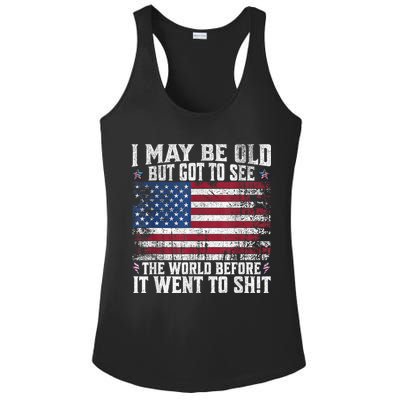 I May Be Old But Got To See The World Before It Went To Shit Ladies PosiCharge Competitor Racerback Tank