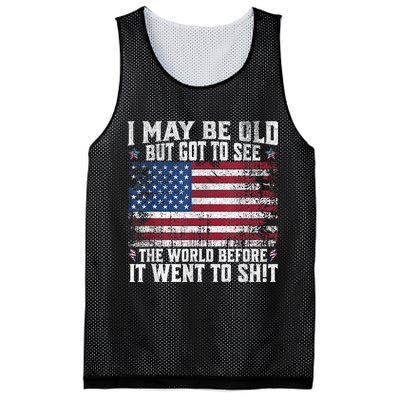 I May Be Old But Got To See The World Before It Went To Shit Mesh Reversible Basketball Jersey Tank