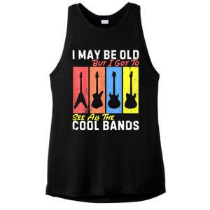 I May Be Old But I Got To See All The Cool Bands Guitarist Ladies PosiCharge Tri-Blend Wicking Tank