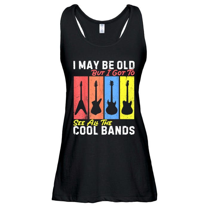 I May Be Old But I Got To See All The Cool Bands Guitarist Ladies Essential Flowy Tank