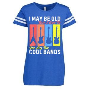 I May Be Old But I Got To See All The Cool Bands Guitarist Enza Ladies Jersey Football T-Shirt