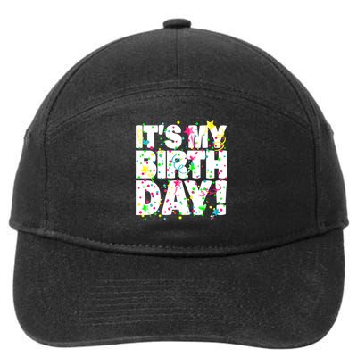 ItS My Birthday Confetti Gifts 7-Panel Snapback Hat