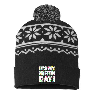 ItS My Birthday Confetti Gifts USA-Made Snowflake Beanie