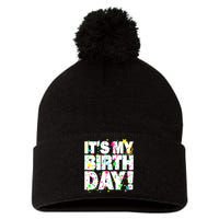 ItS My Birthday Confetti Gifts Pom Pom 12in Knit Beanie