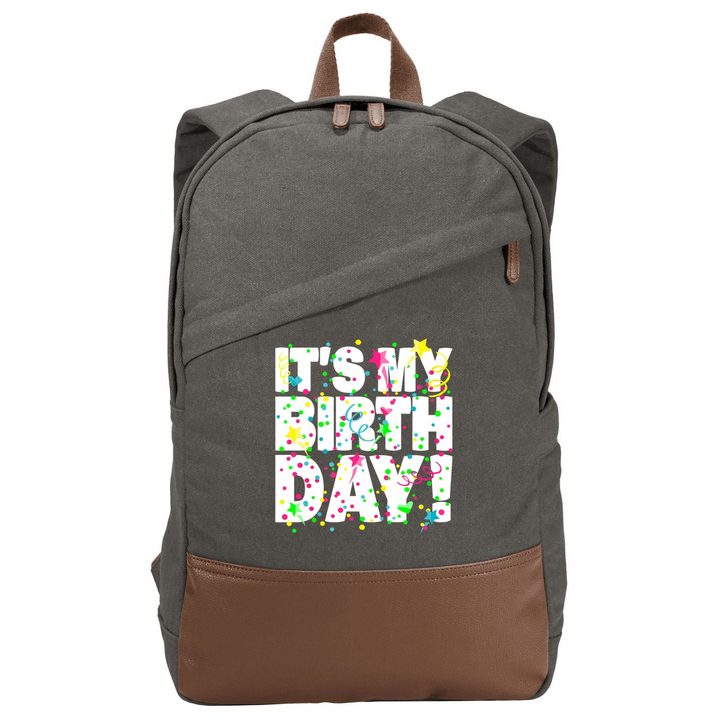 ItS My Birthday Confetti Gifts Cotton Canvas Backpack