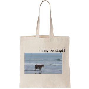 I May Be Stupid Cow On Beach Tote Bag