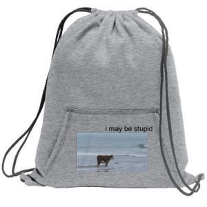 I May Be Stupid Cow On Beach Sweatshirt Cinch Pack Bag