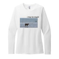 I May Be Stupid Cow On Beach Womens CVC Long Sleeve Shirt