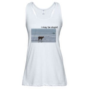 I May Be Stupid Cow On Beach Ladies Essential Flowy Tank