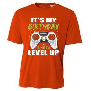 Its My Birthday Boy Time To Level Up Video Game Gift Cooling Performance Crew T-Shirt