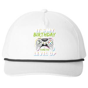 Its My Birthday Boy Time To Level Up Video Game Gift Snapback Five-Panel Rope Hat