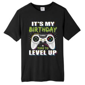 Its My Birthday Boy Time To Level Up Video Game Gift Tall Fusion ChromaSoft Performance T-Shirt