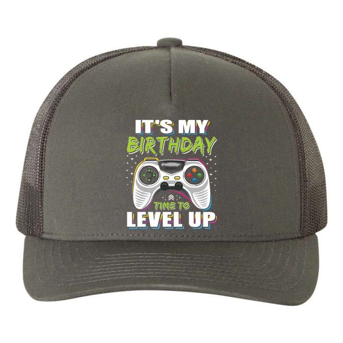 Its My Birthday Boy Time To Level Up Video Game Gift Yupoong Adult 5-Panel Trucker Hat