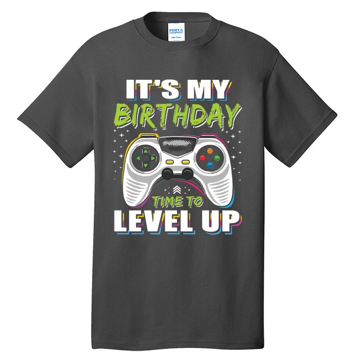 Its My Birthday Boy Time To Level Up Video Game Gift Tall T-Shirt