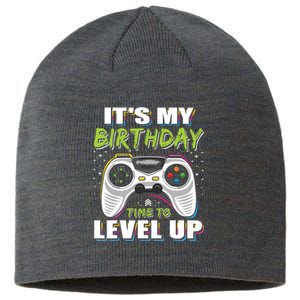 Its My Birthday Boy Time To Level Up Video Game Gift Sustainable Beanie