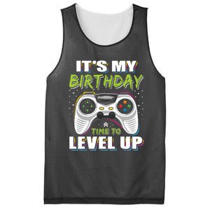 Its My Birthday Boy Time To Level Up Video Game Gift Mesh Reversible Basketball Jersey Tank