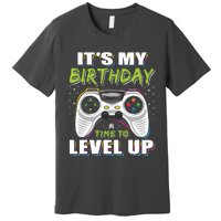 Its My Birthday Boy Time To Level Up Video Game Gift Premium T-Shirt