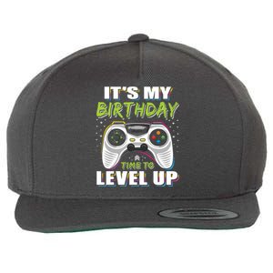 Its My Birthday Boy Time To Level Up Video Game Gift Wool Snapback Cap