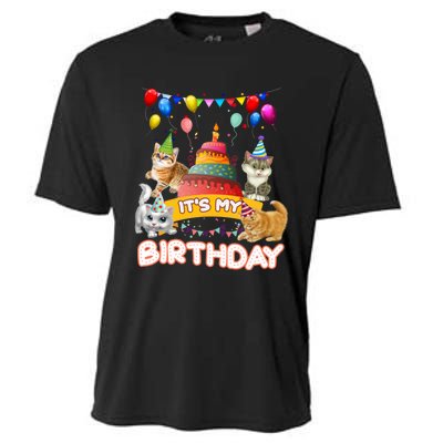 ItS My Birthday Cat And Kitten Party Day Cooling Performance Crew T-Shirt