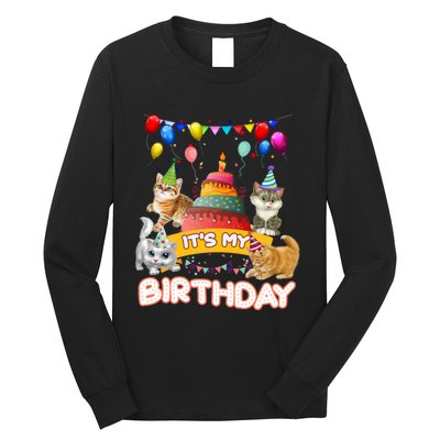 ItS My Birthday Cat And Kitten Party Day Long Sleeve Shirt