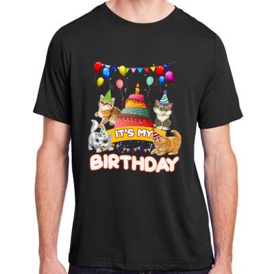 ItS My Birthday Cat And Kitten Party Day Adult ChromaSoft Performance T-Shirt