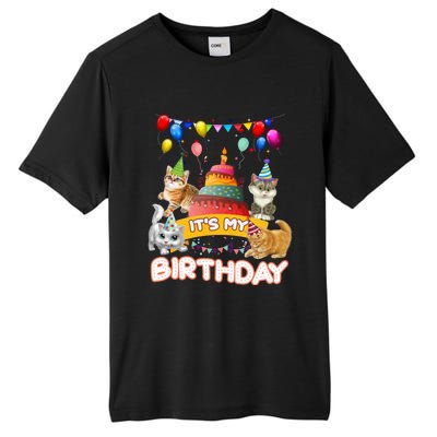 ItS My Birthday Cat And Kitten Party Day Tall Fusion ChromaSoft Performance T-Shirt