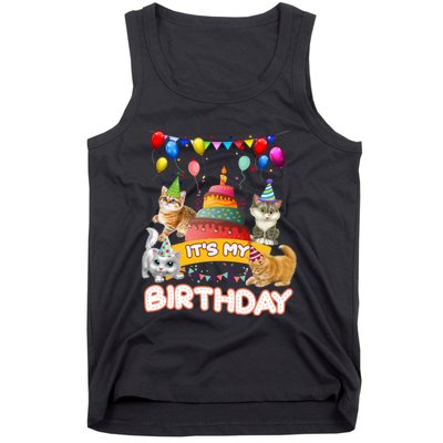 ItS My Birthday Cat And Kitten Party Day Tank Top