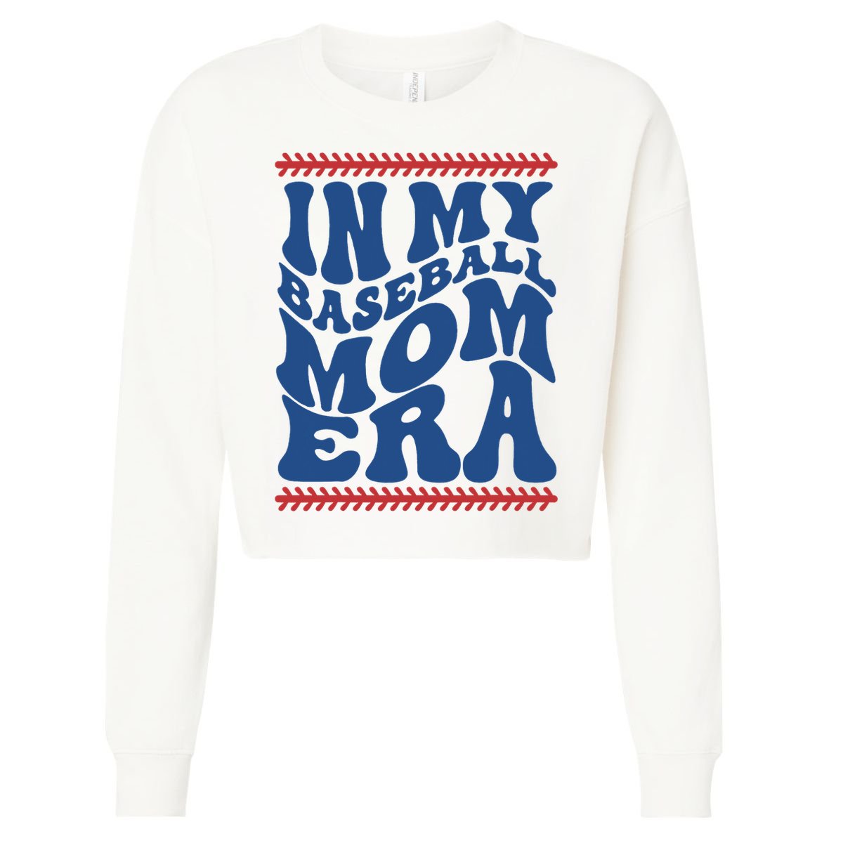 In My Baseball Mom Era Funny Family Mama Gifts Cropped Pullover Crew